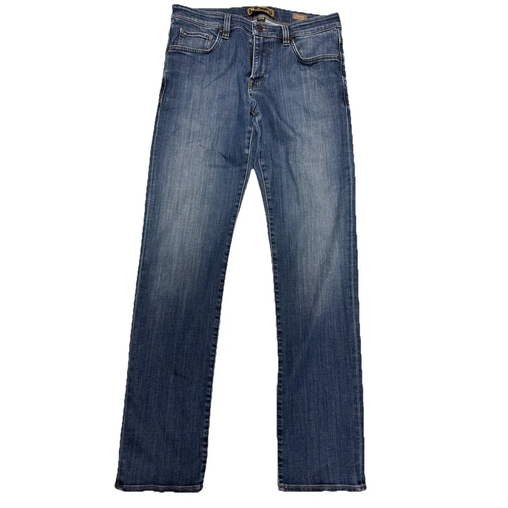 34 Heritage Jeans Mens‎ 33x34 Blue Courage Mid Rise Straight Stretch Comfort